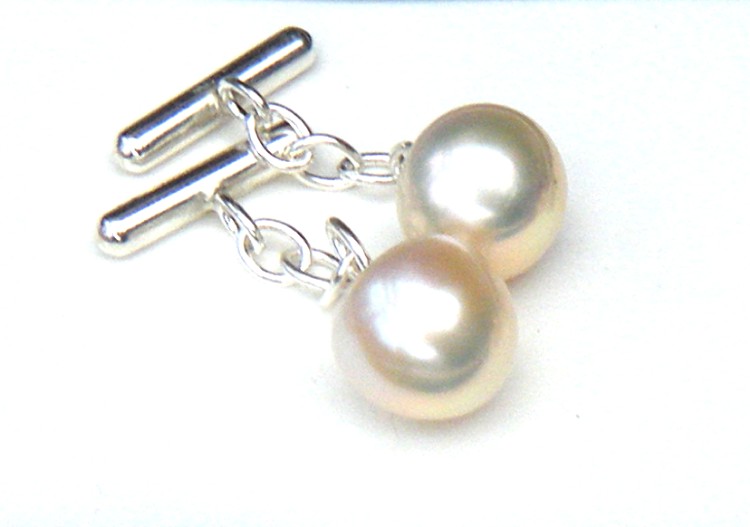 Creamy White AAA 11mm Pearl Cufflinks